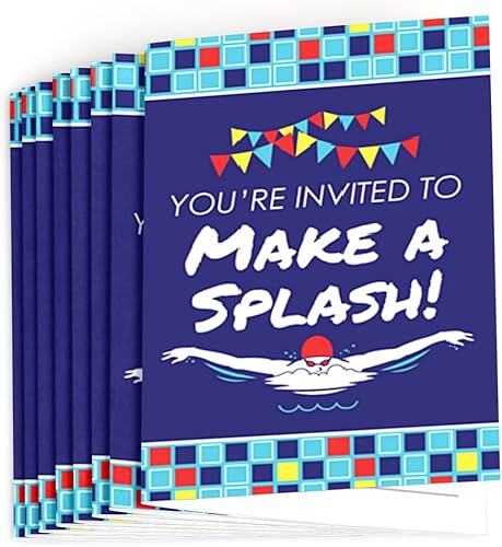 Miniatura 2 de Making Waves - Equipo de natación - Completa invitaciones de fiesta de natación o fiesta de cumpleaños (8 unidades)