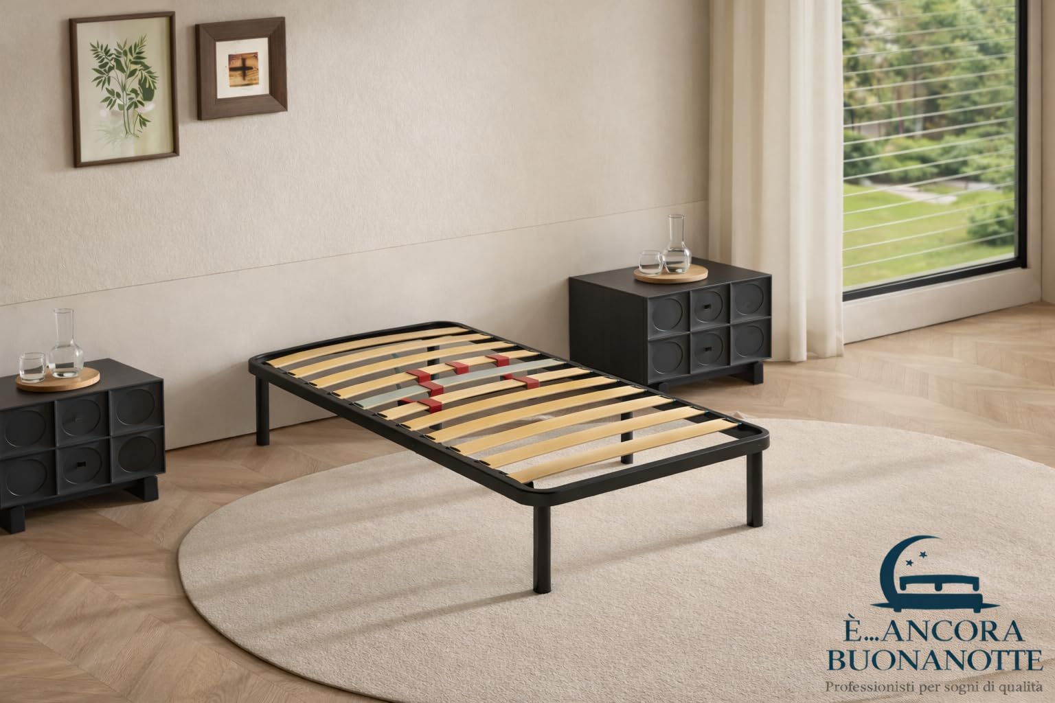 Generico Rete Ortopedica 80x190 in Ferro Rinforzata – 16 Doghe in Legno di Faggio – Doppia Doga Centrale con Regolatori Lombari – Struttura Letto Singolo Made in Italy