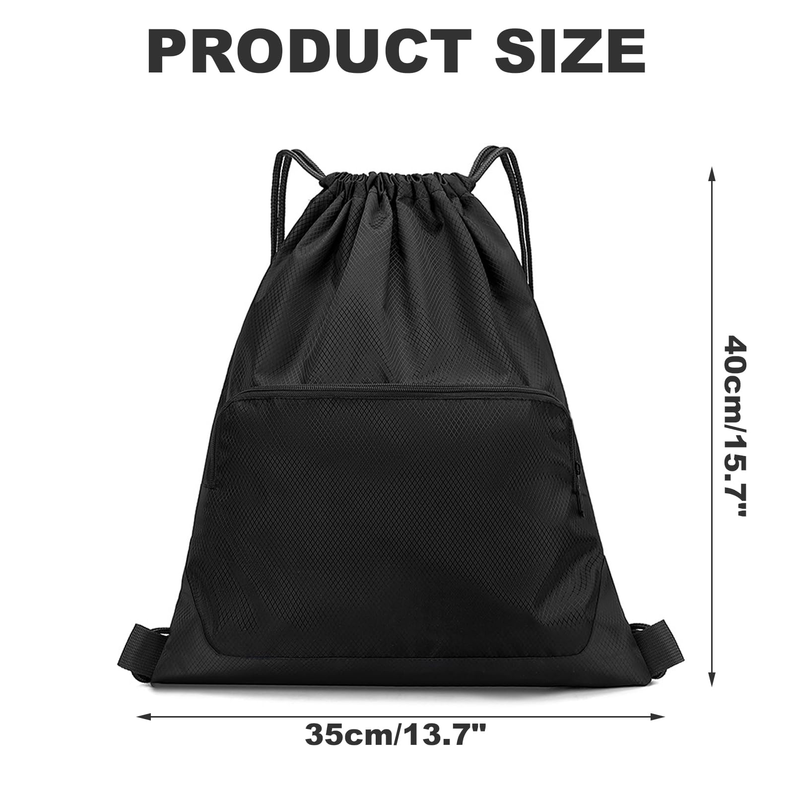 Mochila Impermeable Deportiva con Cordón, Bolsa de Gimnasio Gran Capacidad, Saco de Cuerdas para Hombre y Mujer