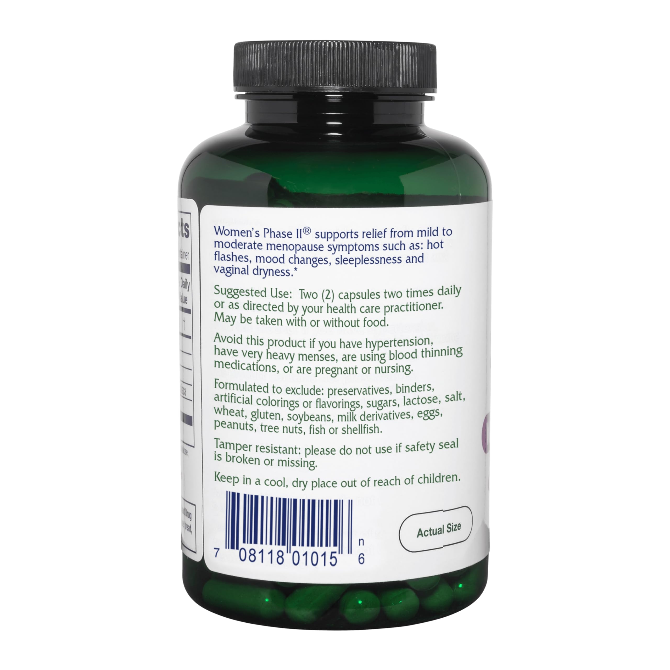 Vitanica Women's Phase II, Menopause Support, Vegan, 90 Capsules