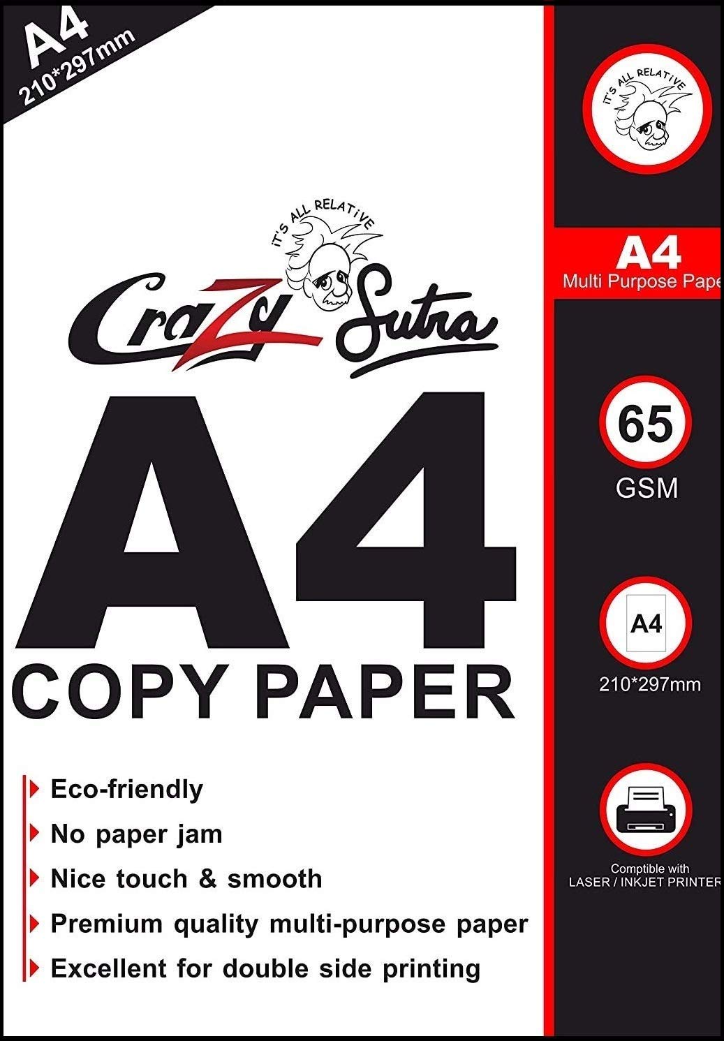 Crazy Sutra Paper Plane Set of 50 Sheets A4 size Pure White [Paper-A4(50pc)7]