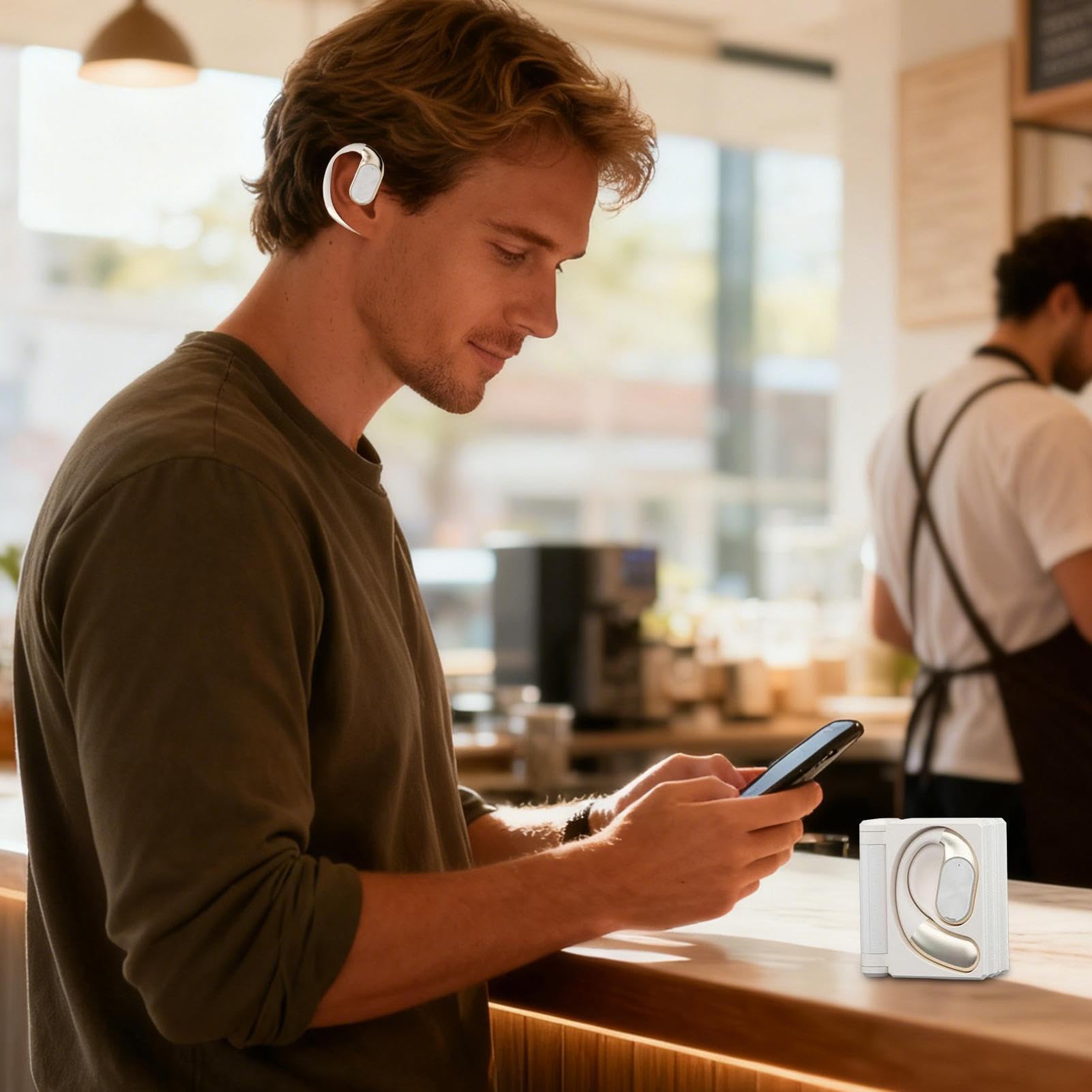 Auricolari Wireless Cuffiette Impermeabili | Auricolari Con Cancellazione Rumore E Anti-Sudore, Custodia A Doppia Piegatura Per Casa, Studio, Sport, Allenamento,