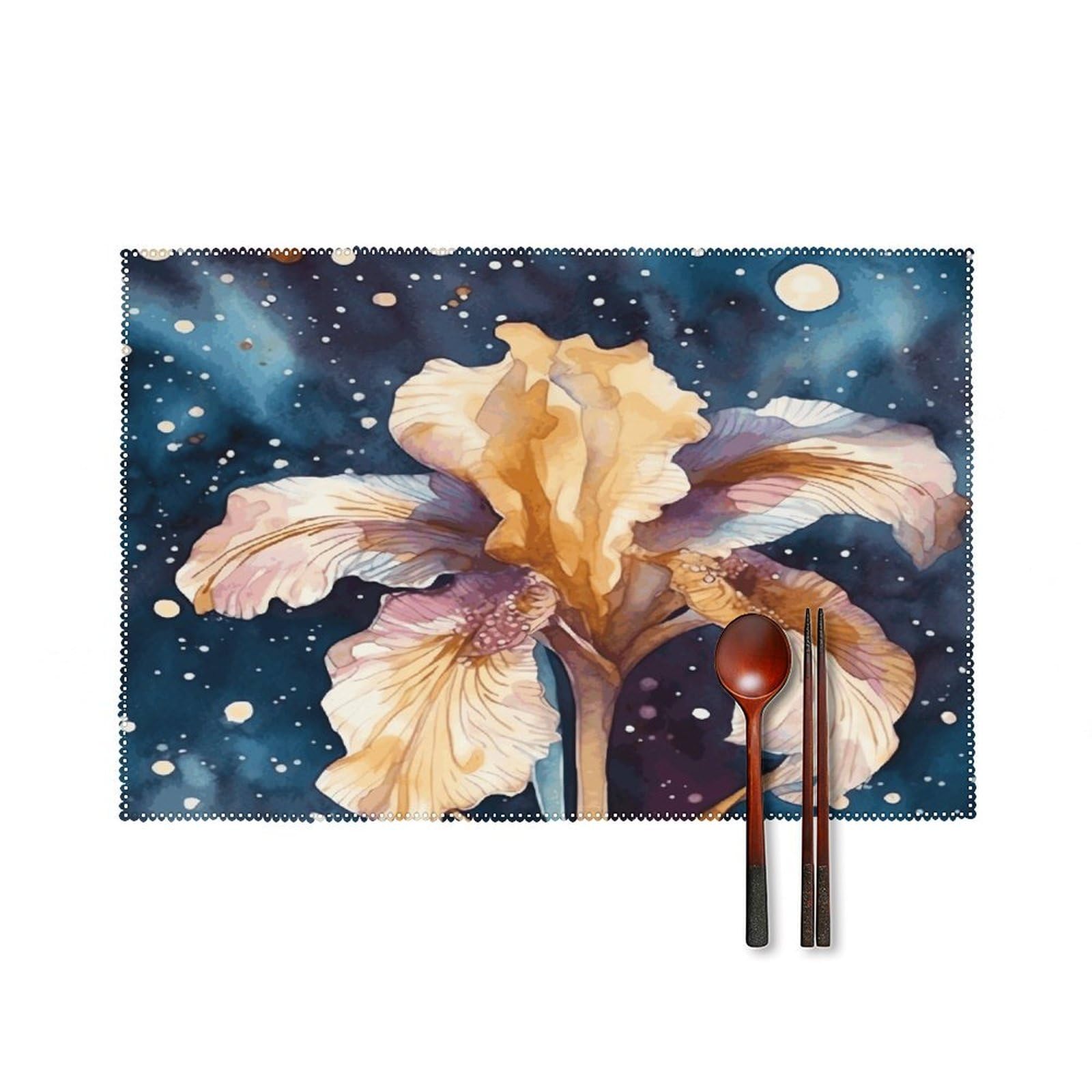 Fodpand Style Iris Flower Image Placemats Set Of 4 Place Mats Table Mats