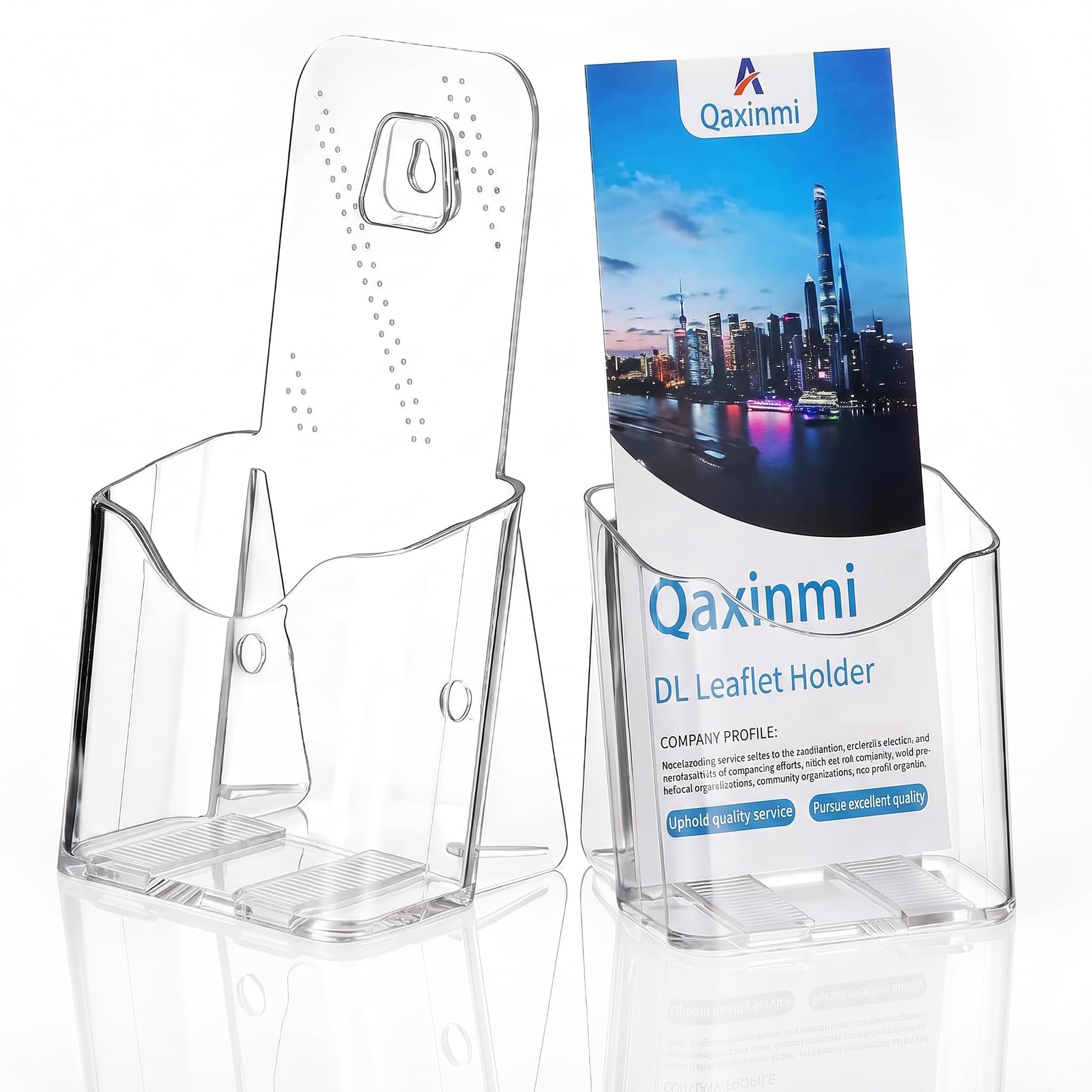 Qaxinmi 1 Pocket DL (1/3 A4) Portrait Leaflet Holder, 2 Pack