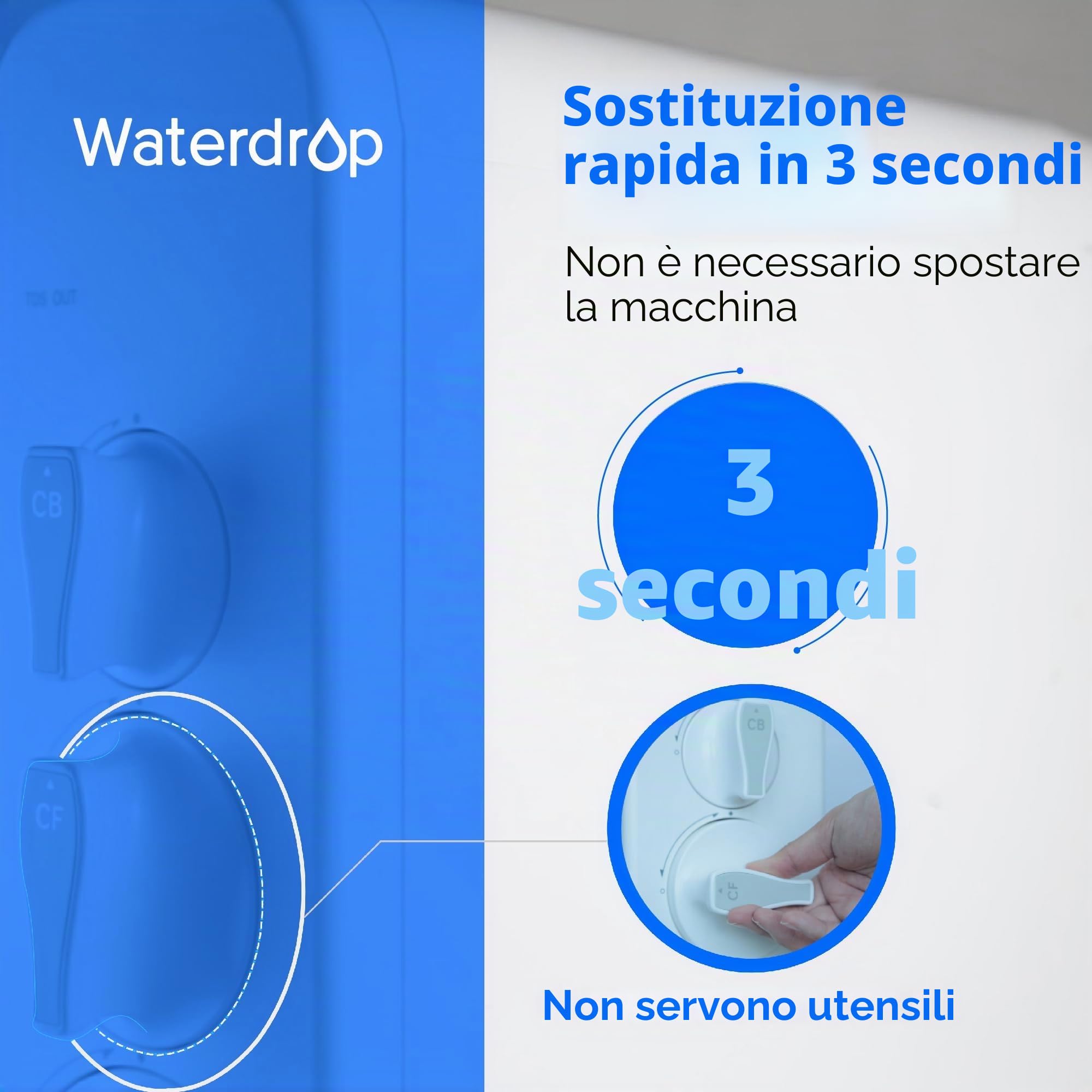 Waterdrop WD-G3-N2RO Filtro, Certificato NSF, Ricambio per il Sistema a Osmosi Inversa WD-G3-W, 2 Anni di Vita