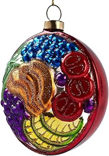 Funny Hanging Christmas Ornaments 2025 - Fruit Basket Glass Blown Tree Decorations, 3D Premium Decorative Waterproof Holiday Decor for Cute Xmas Home Outdoor Window Centerpiece