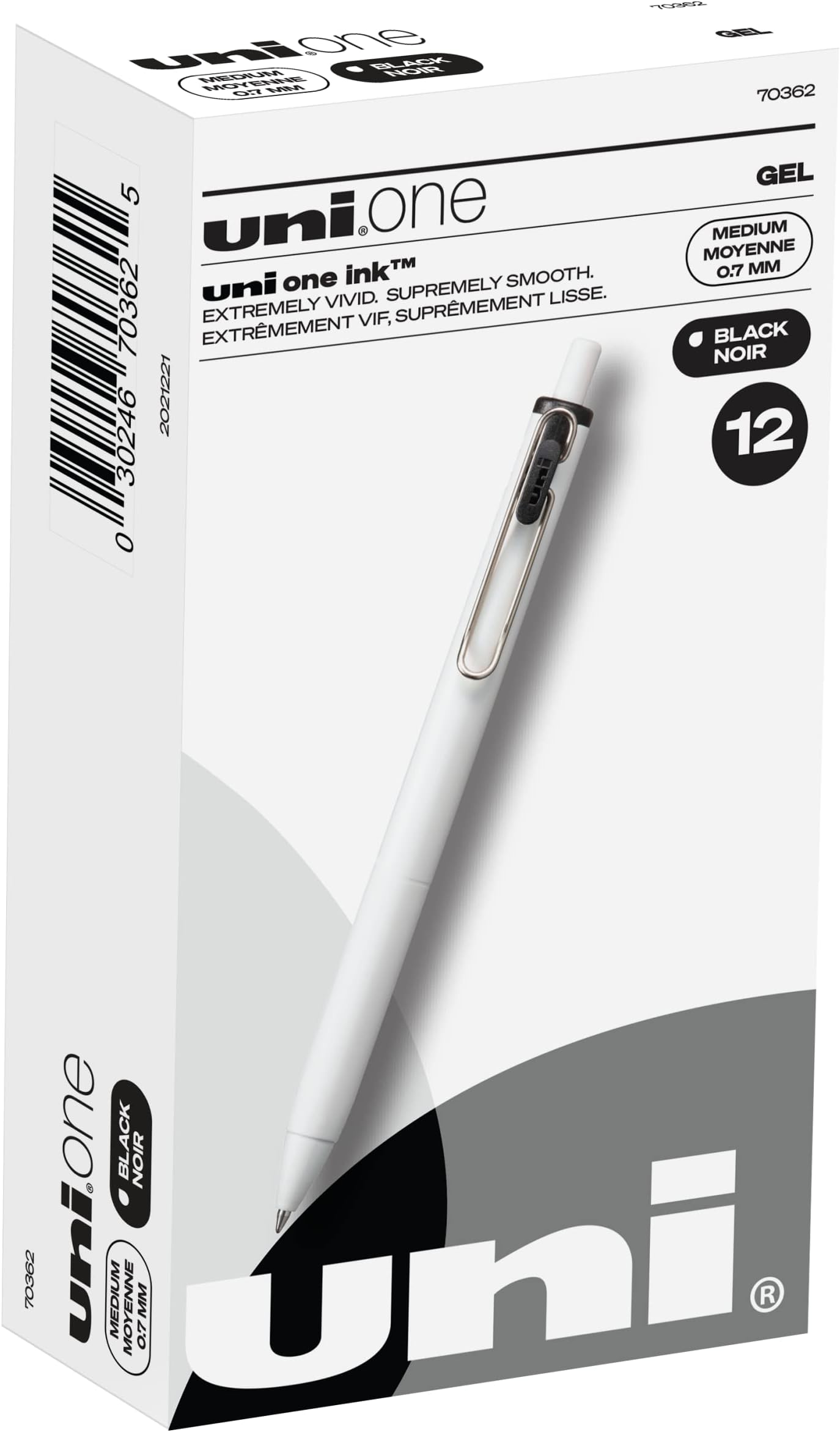 Uni-ball Gel Grip Stick Pen – Medium Point, Schwarze Tinte, 12 Stück Im Pack – Flüssiges Schreiben Garantiert