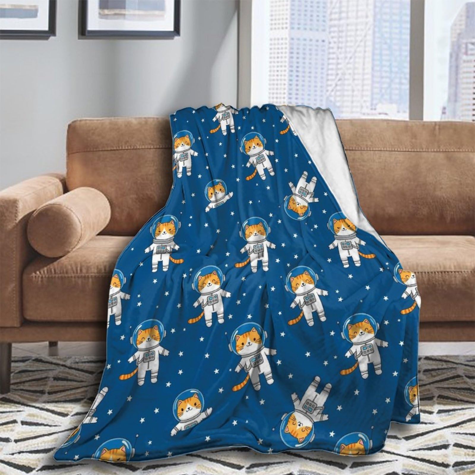 Oudrspo Fleece Blanket for Couch Throw Blanket for Women Men Ice Blue and Red Fire Flame Dragon Cozy Blankets 50x40 Inches