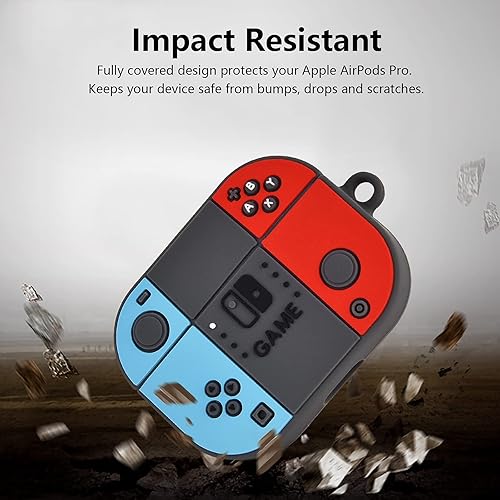 Miniatura 5 de KOREDA Funda compatible con AirPods Pro de 12 generación, funda de diseño de juego Cool Switch para AirPods Pro, bonita funda de silicona de dibujos