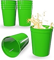 Vista 36 de PartyPrints Paquete de 100 vasos de plástico en blanco reutilizables de 16 onzas, color azul real, vasos para estadios a granel, libres de BPA