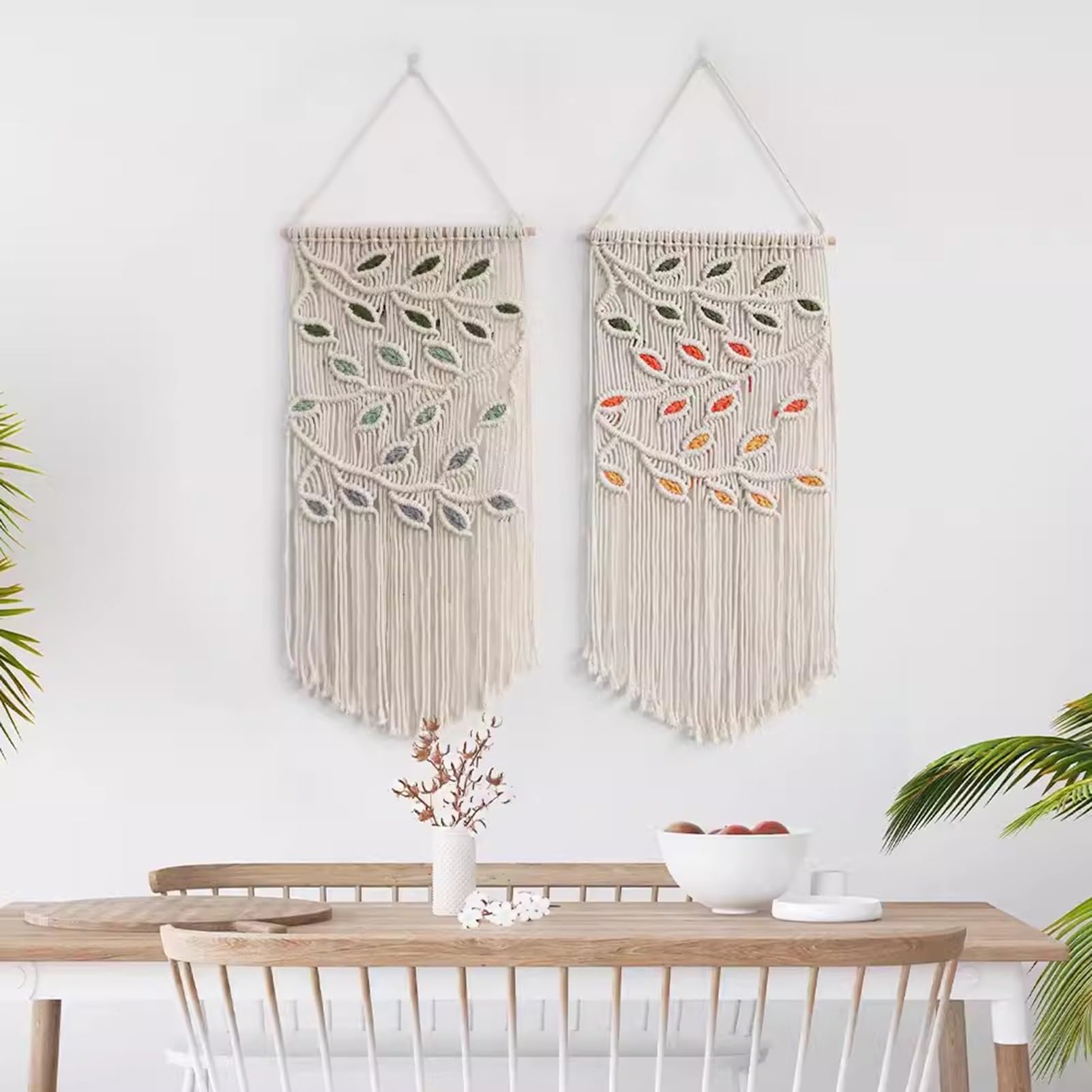 Rideaux en macramé Rideaux en Macramé Ivoire pour Fenêtres, Longue Suspension Murale en Macramé, Toile De Fond De Mariage en Macramé