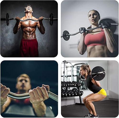 Miniatura 6 de Barra de rizo EZ olímpica de 47 pulgadas para platos de 2 pulgadas, barra Ez para levantamiento de pesas, bíceps, empujes de cadera, sentadillas,