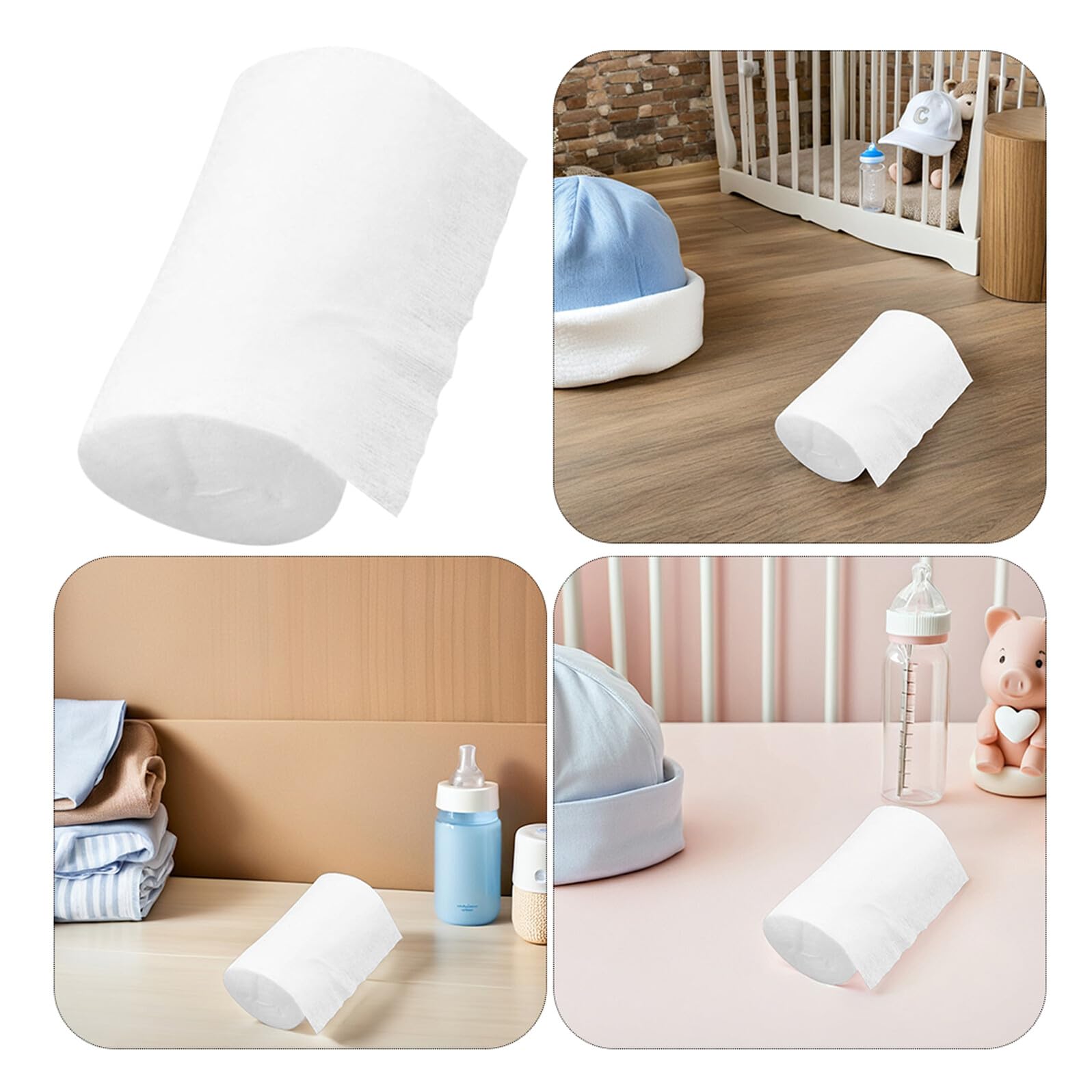 Abaodam Lot de 100 Lingettes en Fibre pour Couches Lavables, Blanc, Protection Absorbante Pratique pour Bébés