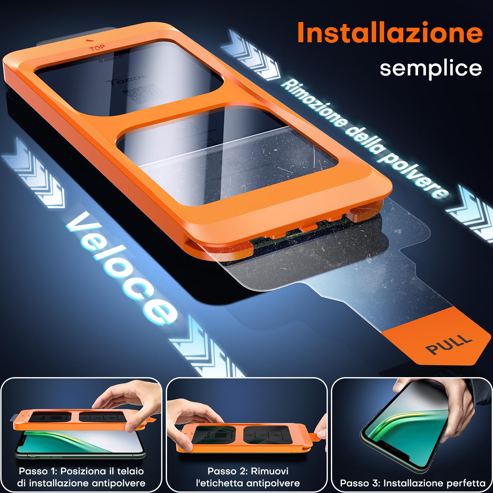 TOCOL Privacy Pellicola Protettiva per iPhone 11/XR 6,1 Pollici, 25° Reali Anti-Spy, Rimozione Automatica Della Polvere, Copertura Completa, Senza Bolle, Durezza 9H, 2 Pezzi