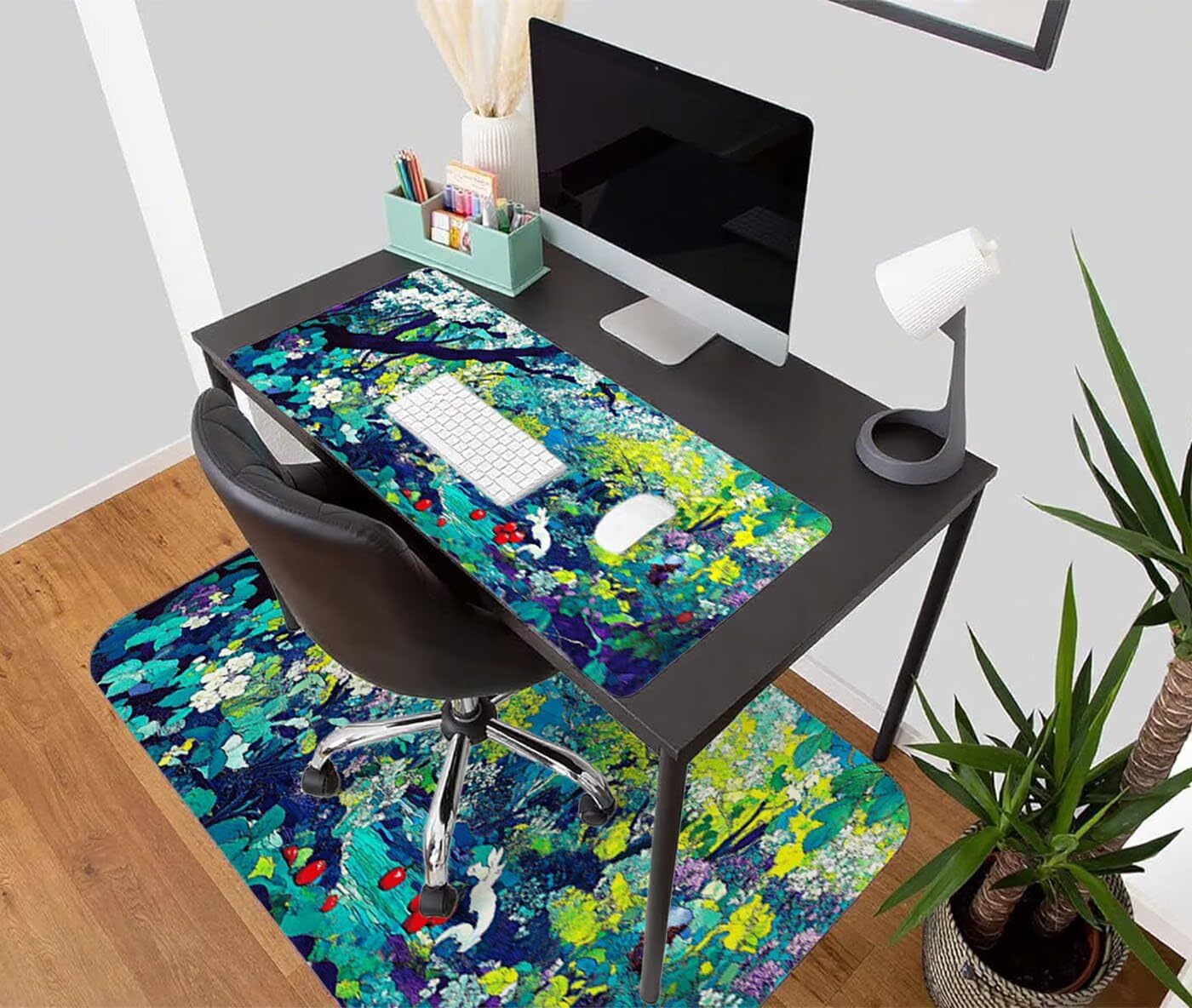 Podkładka pod mysz XXL 1200 x 600 mm duża abstrakcyjna podkładka pod mysz dla graczy pod ręką biurko szyte krawędzie wodoodporna antypoślizgowa do komputera, laptopa poprawia dokładność i szybkość