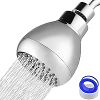 High Pressure Shower Head Chrome - Powerful Rain Boosting Fixed Showerhead for Low Water Pressure Bathrooms