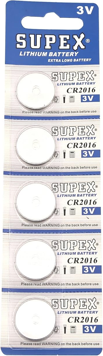 SUPEX CR2016 3V Lityum Düğme Pil 5'Lİ Kart