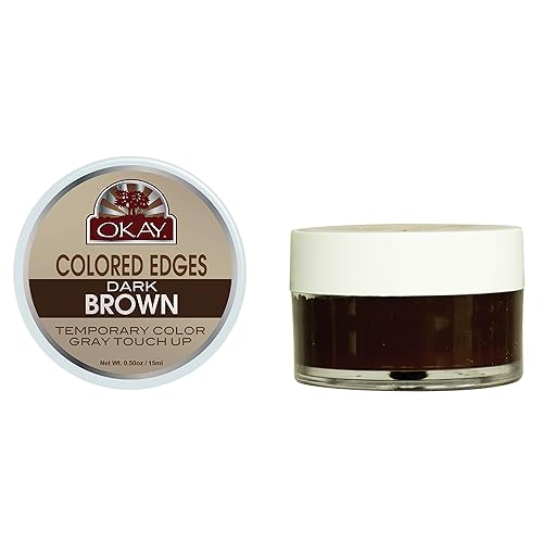 OKAY Bordes de colores marrón oscuro, retoque de raíz, control de bordes, cobertura de raíces, gel de borde negro, cobertura de cabello gris para