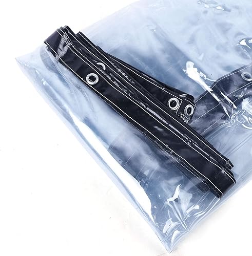 Miniatura 9 de Toldo transparente impermeable de grado comercial, toldo de vinilo transparente enrollable para tiendas de campaña, toldos, toldos, cortinas (negro)