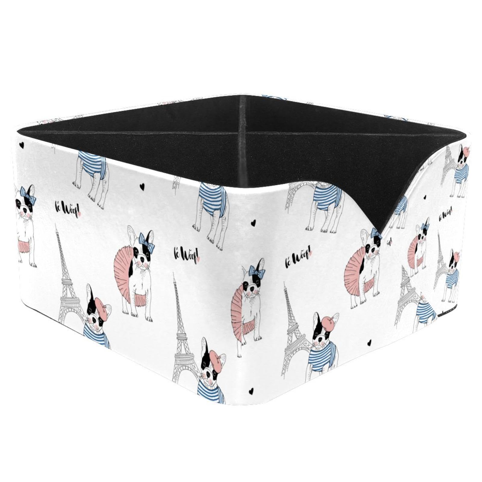 Organiseur de bureau bouledogue français en cuir élégant, le cadeau parfait pour ranger ses stylos