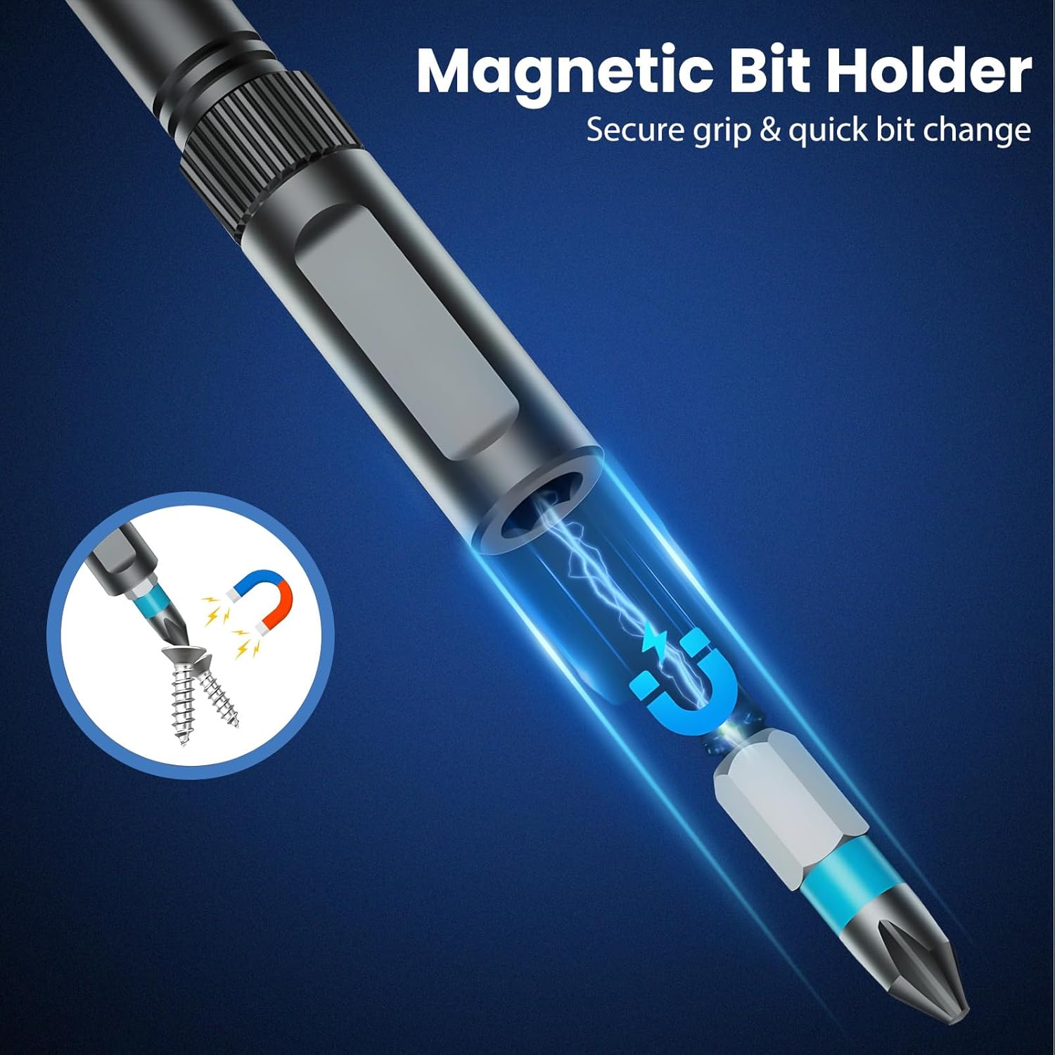 24-in-1 Magnetic Ratchet Multi-Bit Screwdriver Set with S2 Steel Bits, 6.2° Fine Ratchet Gear, Extended Lever Handle & Detachable Grip, Compact Tool Kit for Home Appliances, Small Furniture & Home DIY - Image 7