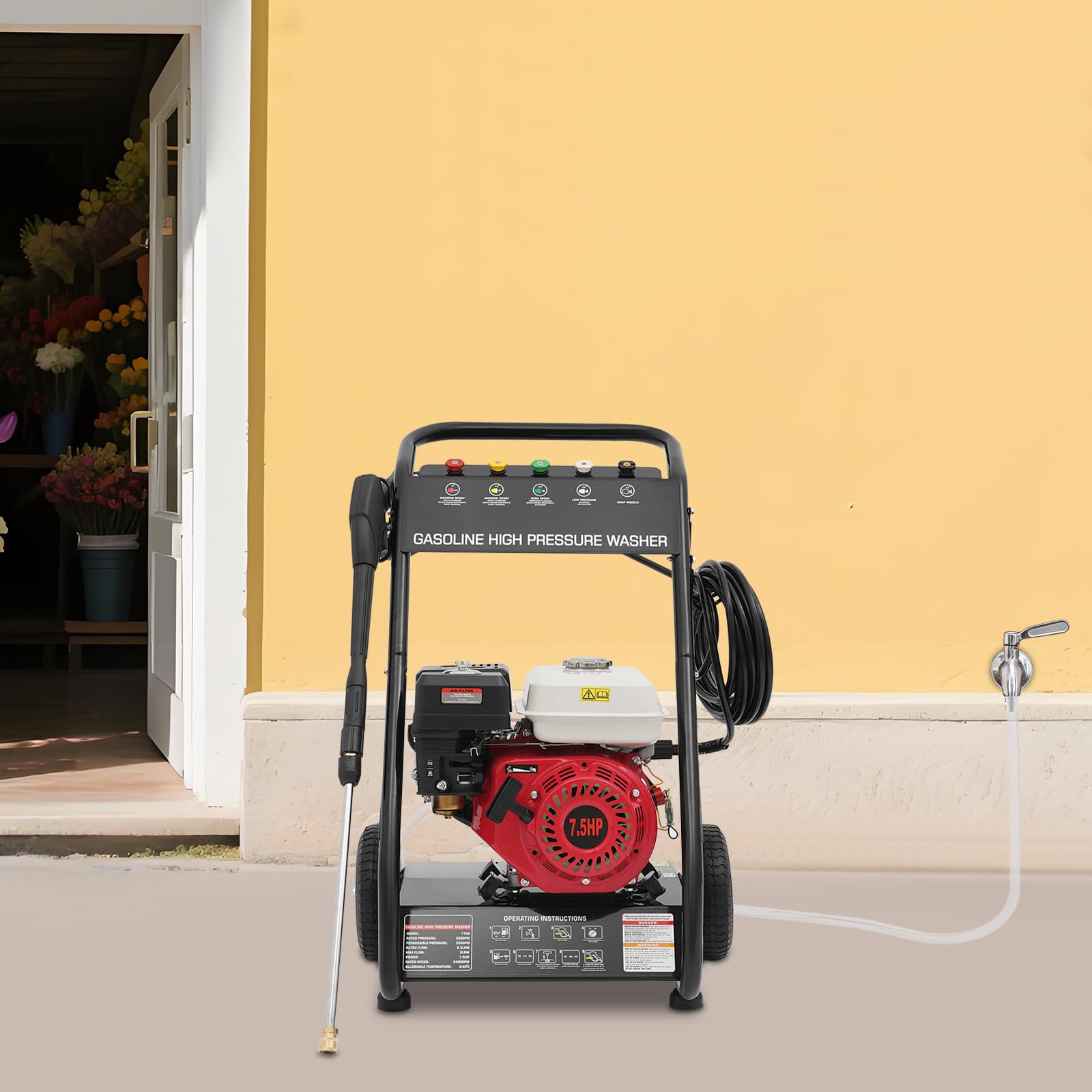 Idropulitrice ad alta pressione, 7 CV, 170-190 bar, per uso domestico e