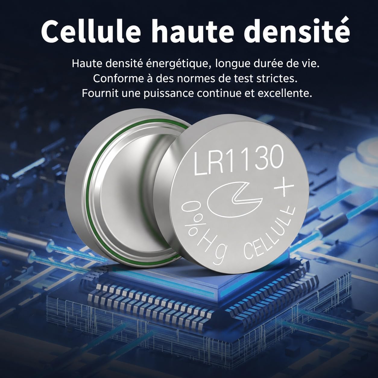 PKCELL LR1130 AG10 Piles Bouton alcaline Longue durée Lot de 20