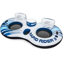 Rapid Rider 2 Seater Swim Ring 251 x 132 cm, Mesh Base, Backrest, 2 Cup Holders