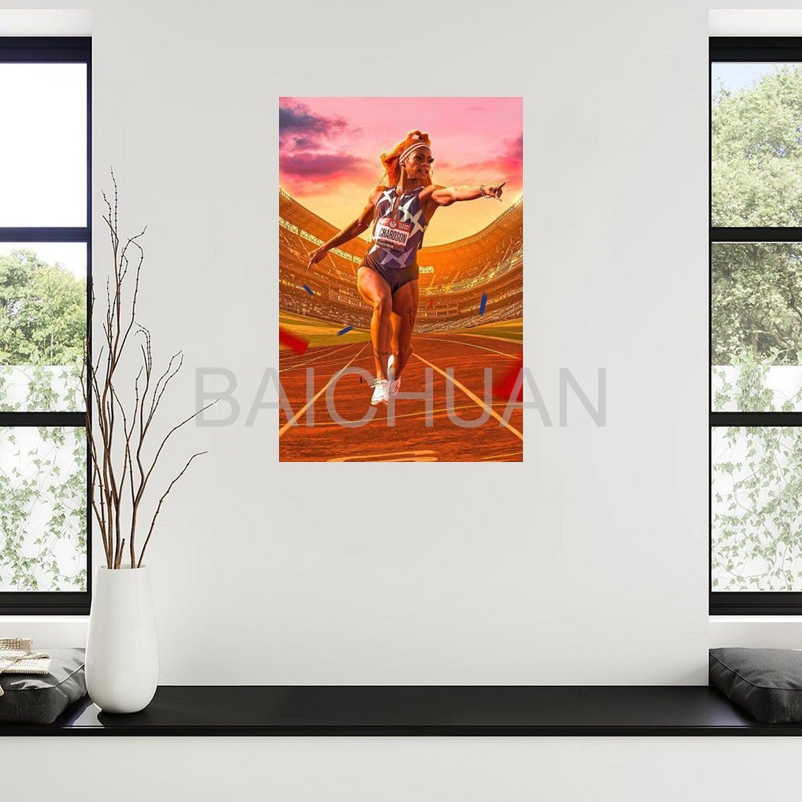 Poster Sur Toile Sha'Carri Richardson 40x60 Cm - Décoration Murale Peinture à L'huile Style Artistique Pour Salon, Chambre, Salle à Manger