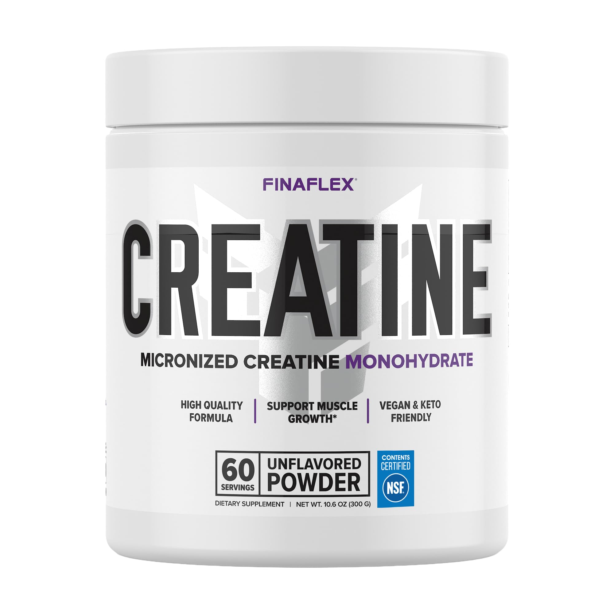 FINAFLEX Pure CREATINE, Unflavored - 10.6 oz - Promotes Muscular Strength, Size & Performance - 100% Pure, Micronized Creatine Monohydrate - NSF Certified - 60 Servings