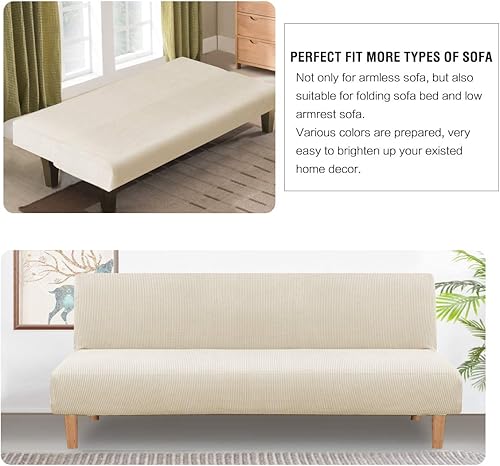 Vista 49 de H.VERSAILTEX - Funda elástica para sofá o cama, licra de alto elastano, lavable a máquina, tela Jacquard para sofá, futón Chocolate