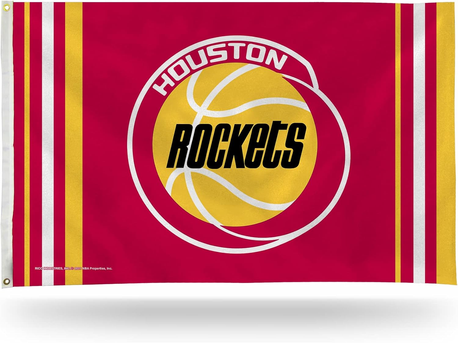 Rico Industries NBA Houston Rockets Retro 3' x 5' Banner Flag 3' x 5' Banner Flag Single Sided - Indoor or Outdoor - Home Décor
