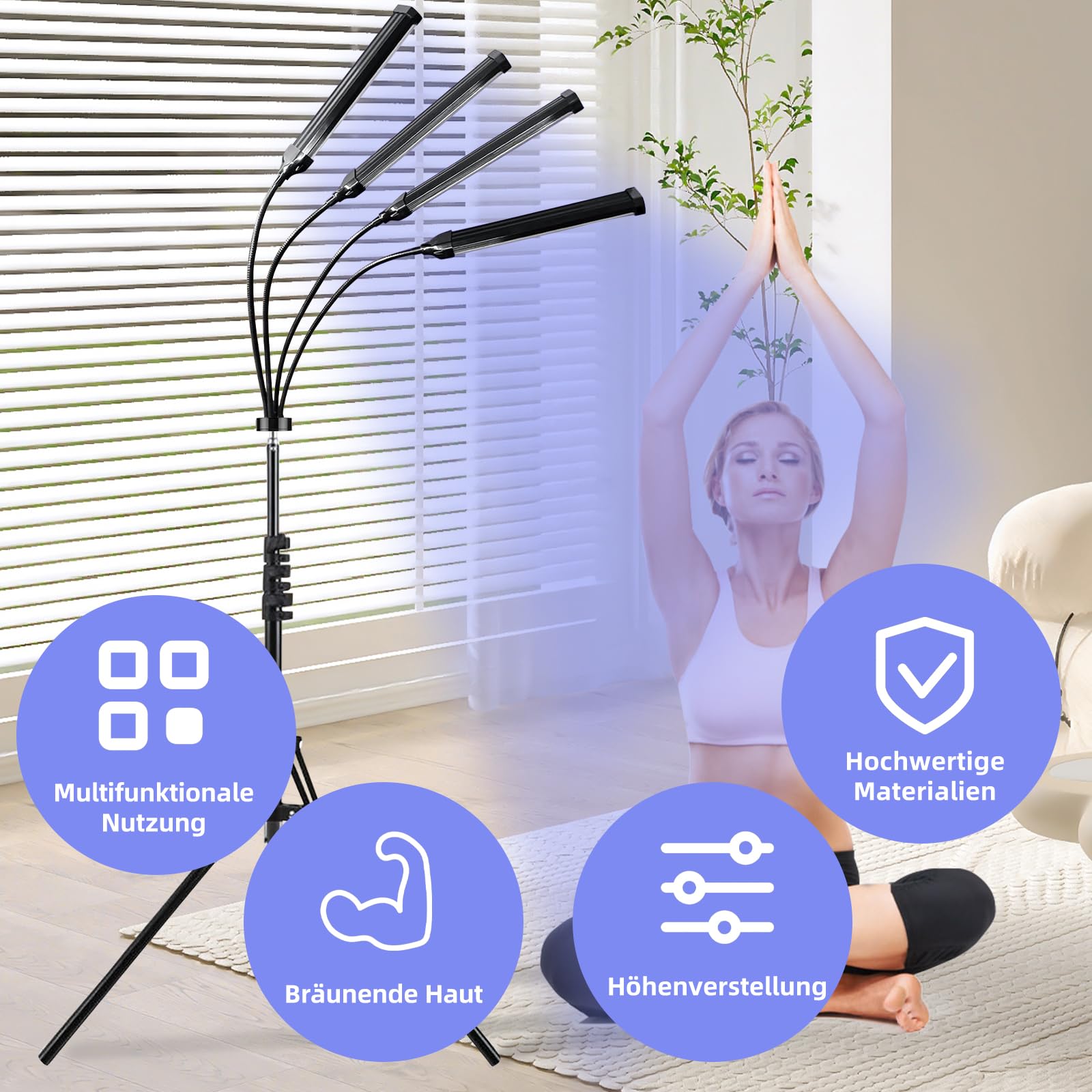 Solarium para el hogar lámpara de bronceado 420 LED 40 W bronceador facial 460 nm cuello de cisne ajustable