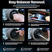 Vista 4 de For GM LS Harmonic Balancer Puller 25264 Crank Pulley Puller for Chrysler Jeep Dodge, Harmonic Damper Puller for Engine Balancer Removal Replacement