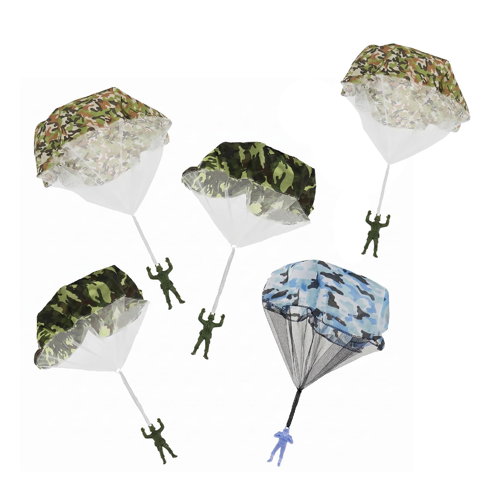 XURISON 5 PCS Camouflage Parachute Toy, Army Toys & Parachute Toys for Kids, Toy Soldiers Figures and Army Figures, Small Soldiers Hand Throwing Kid Toys Outdoor Flying Games for Boys & Girls