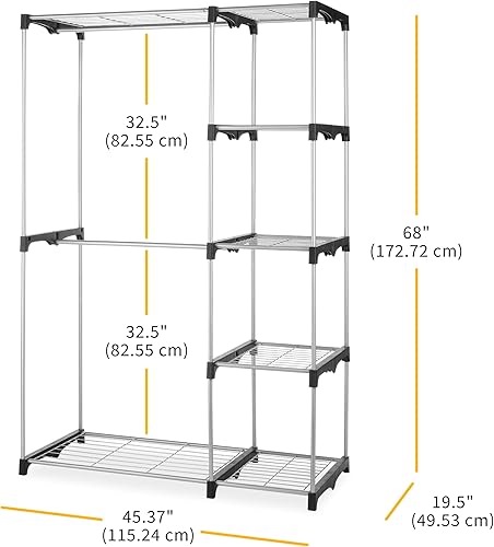 Miniatura 2 de Whitmor Organizador de armario independiente industrial moderno 45.2 pulgadas de largo x 19.29 pulgadas de ancho x 68.0 pulgadas de alto,31.5"L X