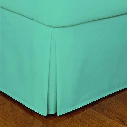SRP Bedding - Falda de esquina dividida de 210 hilos, con volantes de polvo, 18.0 in, algodón egipcio de calidad resistente a las arrugas y la Verde