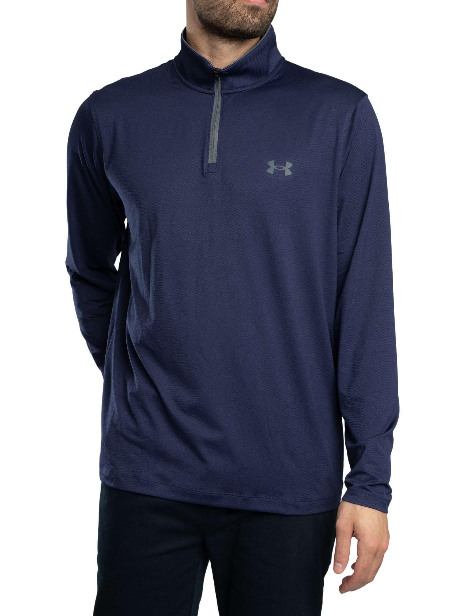 UNDER ARMOUR Mens Golf Matchplay 1/4 Zip Top, Midnight Navy / / Pitch Gray, Size M, Men