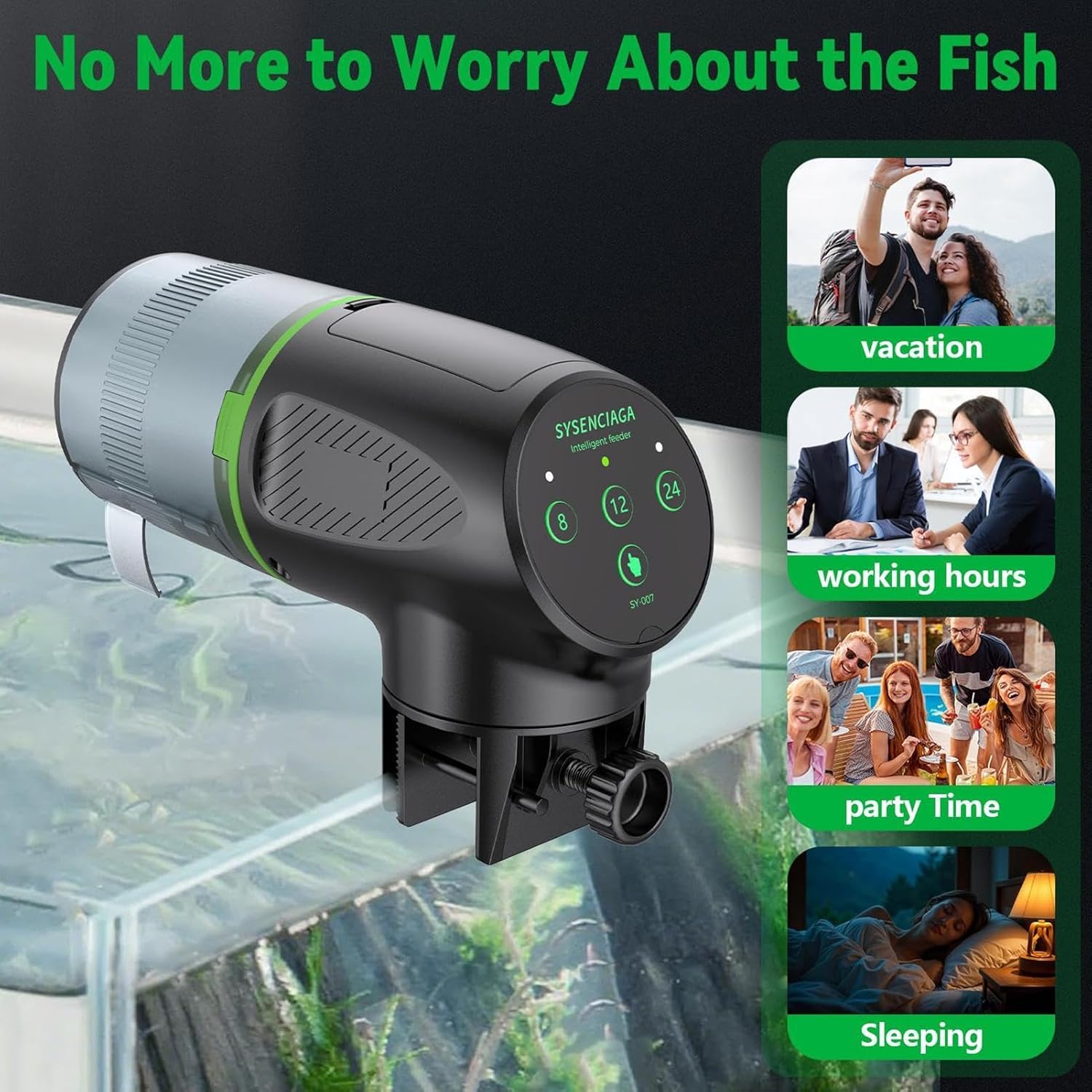 Automatic Fish Feeder - Auto Rotating Timer, 200ml Volume Meal Dispensing Unit, Aquarium Pellet Provision Hardware, 200g Mass Hard ABS Pet Nourisher | Holiday Supply for Breeders & Hosts