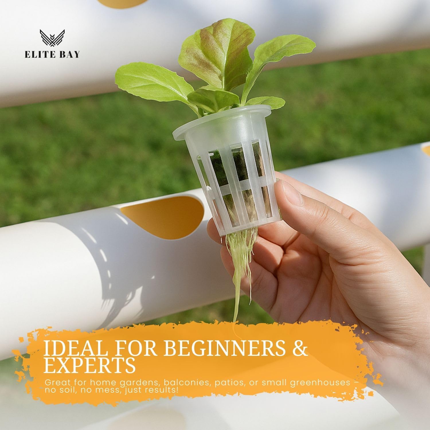 36-Pod Hydroponic Plant Growing System – PVC Vertical Soilless Indoor/Outdoor Garden Kit | White Tower with 36 Baskets, Sponges, AU/US Plug & Soft Tube | Ideal for Home Gardening