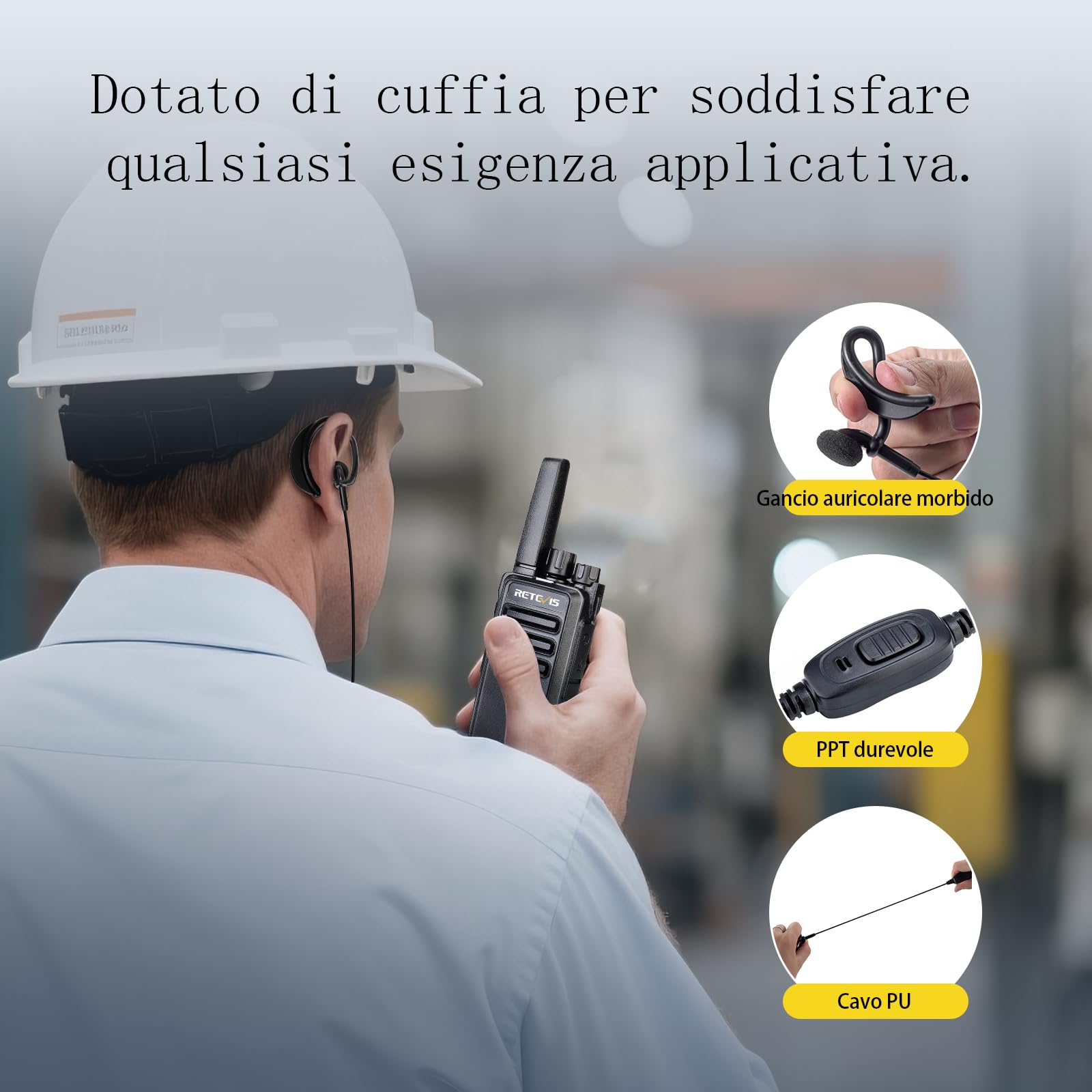Retevis RT668 Walkie Talkie Professionali, Ricetrasmittenti PMR446 con Caricatore a 6 Vie, VOX, Radio Bidirezionale con Auricolare Cavo USB di Programmazione, per Fornitori, Magazzino