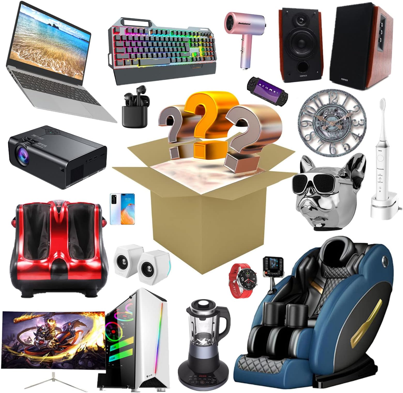 Electronic Box, Mystery Surprise Boxes, Mysterious Item (Random), There Is A Possibility To Open: Mobile Phones, Drones, Bluetooth Speaker, Give Yourself A Surprise