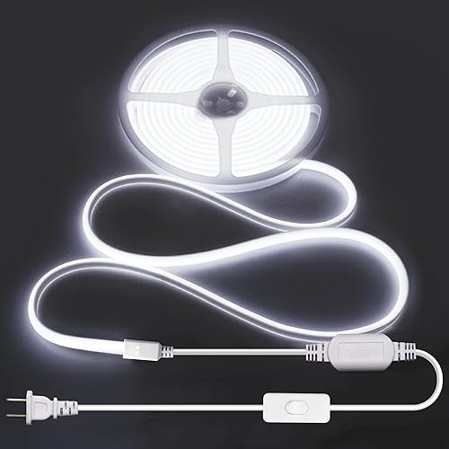 Miniatura 1 de ALITOVE Tira de luces LED de 110 V, 120 V, impermeable, 16.4 pies, estilo COB, súper brillante, tira de luces LED blancas de 6000 K CRI90+ para