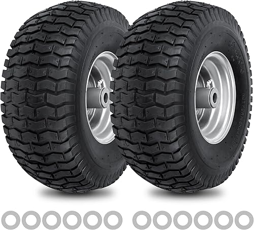 Neumático delantero para cortacésped de 15x6.00-6nhs, 4 capas, 15x6x6, neumático y rueda de 570 libras con buje de hierro de 34 pulgadas y 6