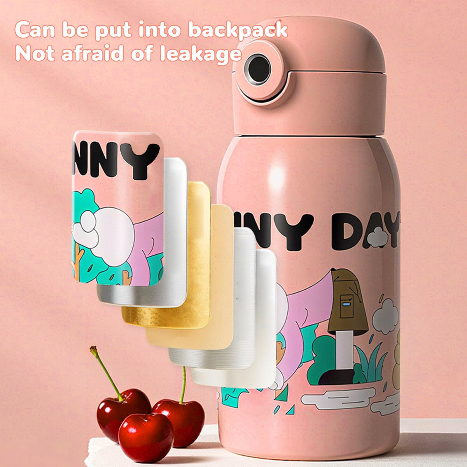 Vikye 500ml Trinkflasche mit Fingerabdruck, Edelstahl-Isolierbecher mit