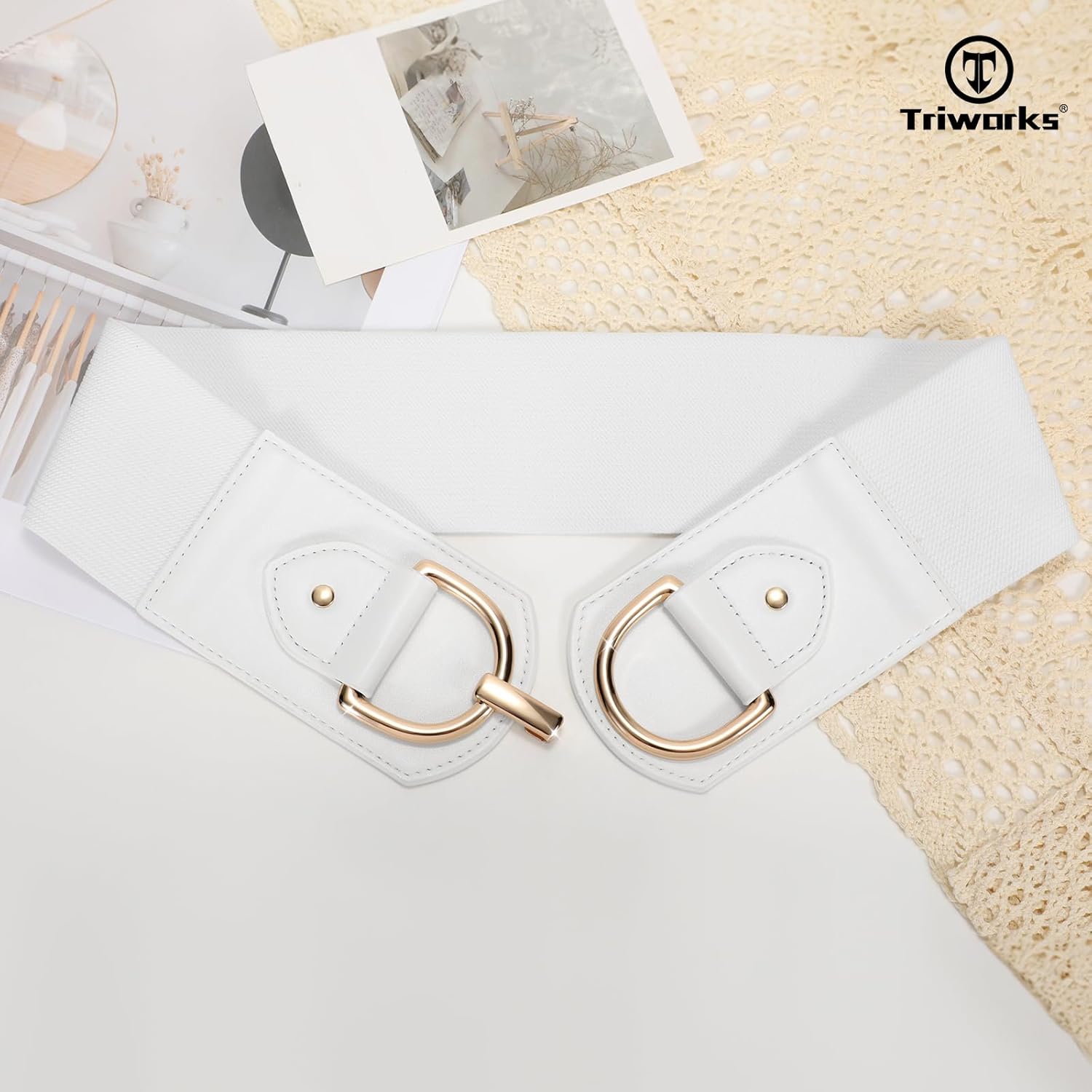 TRIWORKS Women Wide Elastic Waist Belt Fashion Stretchy Belt for Dresses - Image 6