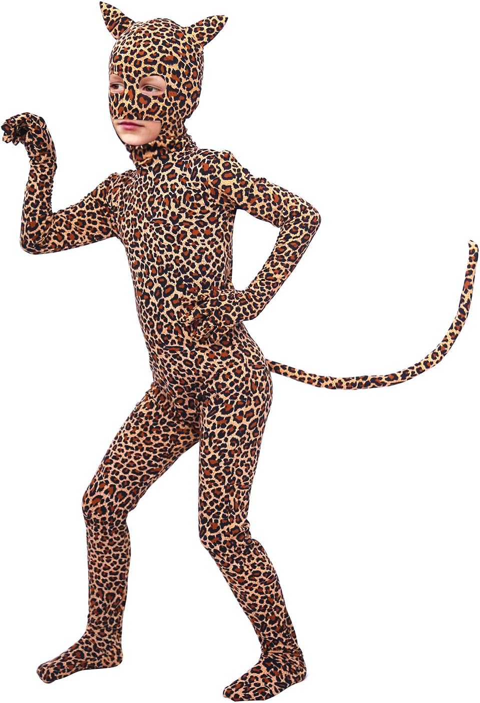 Boys and Girls Spandex Pretty Leopard Costume Kids Animal Bodysuit