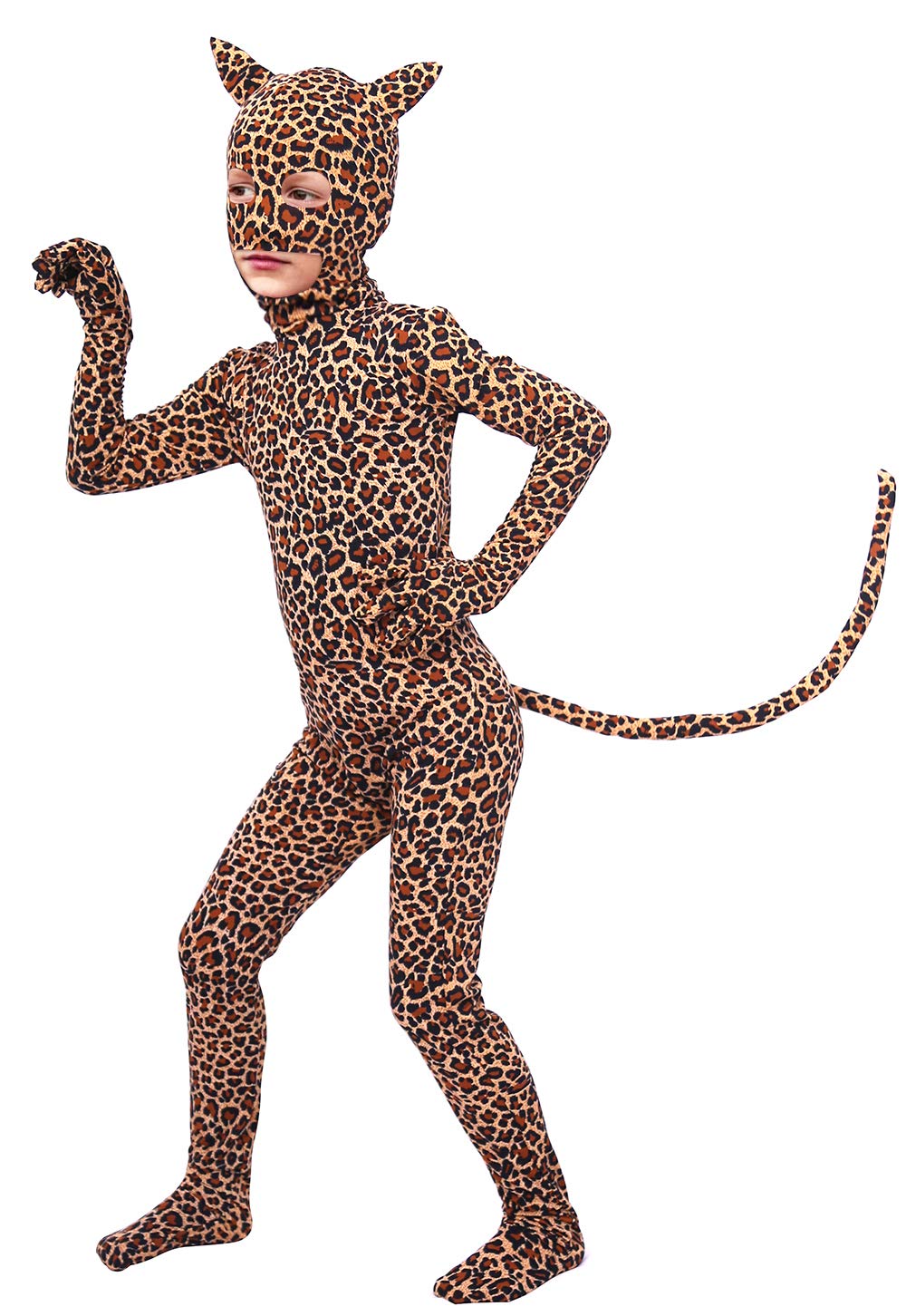 Boys and Girls Spandex Pretty Leopard Costume Kids Animal Bodysuit