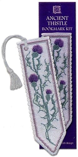 Kit de marcapáginas de punto de cruz con diseño de cardo antiguo