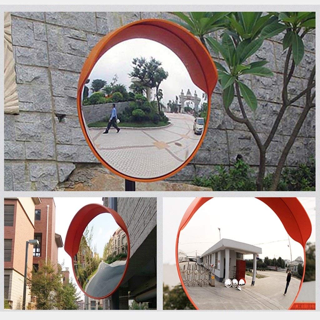 Specchio per Punto cieco, Specchio per Traffico infrangibile, Specchio per Traffico Stradale Esterno, Specchio grandangolare Resistente in plastica, Specchio Convesso Portatile (60 cm)